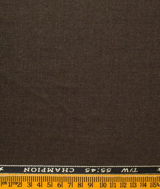 OCM Men's Wool Solids   Unstitched Suiting Fabric (Dark Brown)