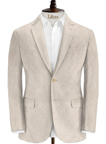 Linen Club Men's Linen Solids 3.75 Meter Unstitched Suiting Fabric (Sand Stone Beige)