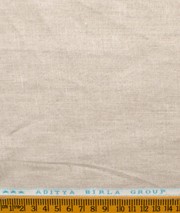 Linen Club Men's Linen Solids 3.75 Meter Unstitched Suiting Fabric (Sand Stone Beige)