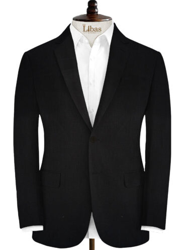 Linen Club Men's Linen Solids 3.75 Meter Unstitched Suiting Fabric (Black)