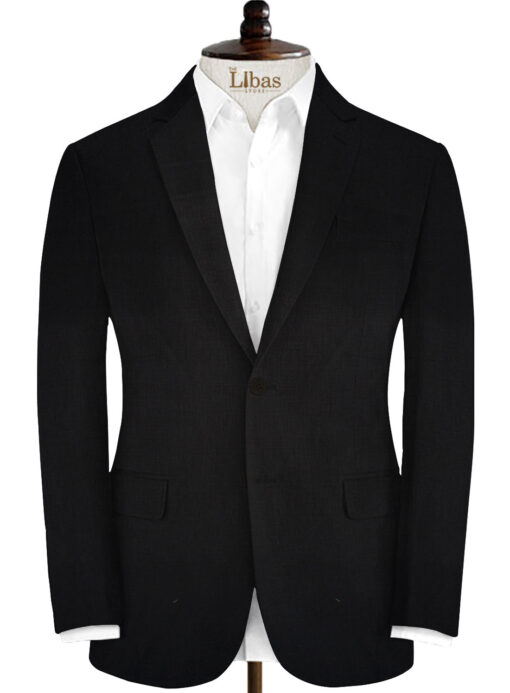 Linen Club Men's Linen Solids 3.75 Meter Unstitched Suiting Fabric (Black)