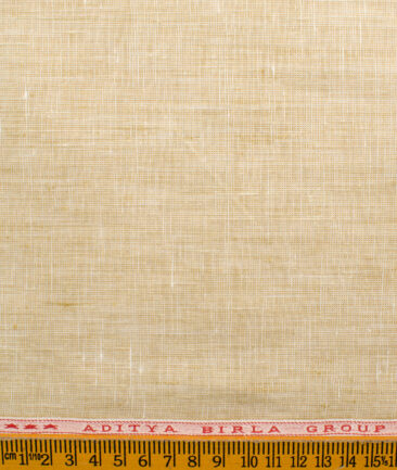 Linen Club Men's Linen Self Design 3.75 Meter Unstitched Suiting Fabric (Eggnog Beige)
