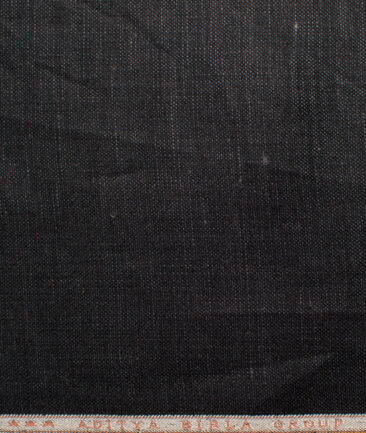Linen Club Men's Linen Self Design 3.75 Meter Unstitched Suiting Fabric (Dark Grey)