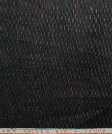 Linen Club Men's Linen Self Design 3.75 Meter Unstitched Suiting Fabric (Dark Grey)