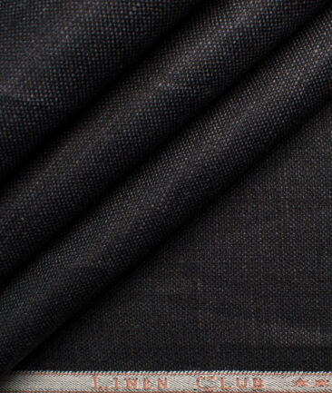 Linen Club Men's Linen Self Design 3.75 Meter Unstitched Suiting Fabric (Dark Grey)