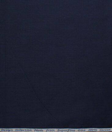 Arvind Tresca Men's Giza Cotton Solids 2.25 Meter Unstitched Shirting Fabric (Navy Blue)