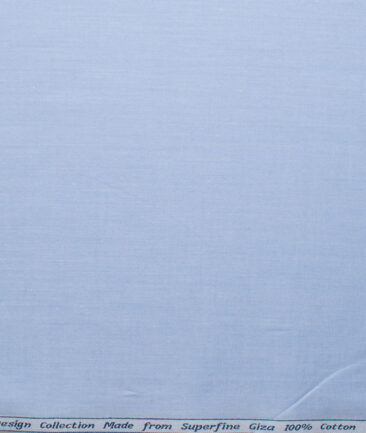 Cadini Men's Giza Cotton Solids 2.25 Meter Unstitched Shirting Fabric (Sky Blue)