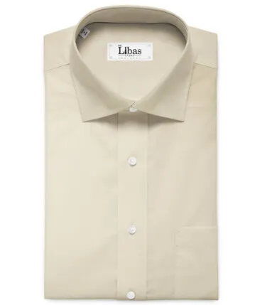 Arvind Men's Premium Cotton Solids 2.25 Meter Unstitched Shirting Fabric (Beige)