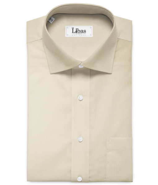 Arvind Men's Premium Cotton Solids 2.25 Meter Unstitched Shirting Fabric (Beige)