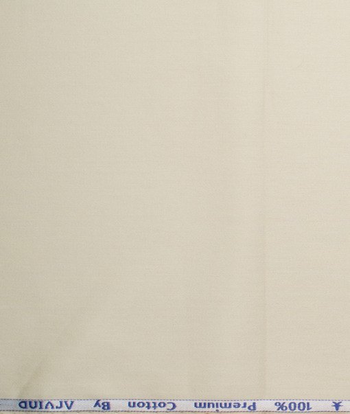 Arvind Men's Premium Cotton Solids 2.25 Meter Unstitched Shirting Fabric (Beige)