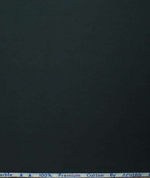 Arvind Men's Premium Cotton Solids 2.25 Meter Unstitched Shirting Fabric (Dark Sea Green)