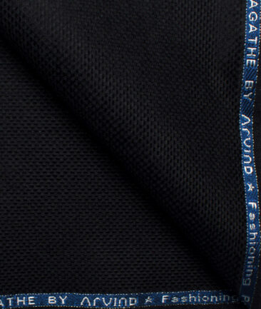 Arvind Tresca Men's Cotton Corduroy 1.50 Meter Unstitched Stretchable Corduroy Trouser Fabric (Black)