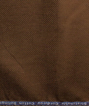 Arvind Tresca Men's Cotton Corduroy 1.50 Meter Unstitched Stretchable Corduroy Trouser Fabric (Camel Brown)