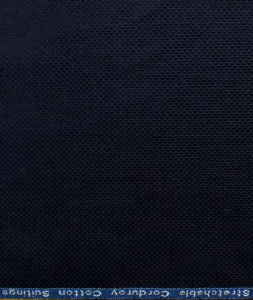 Arvind Tresca Men's Cotton Corduroy 1.50 Meter Unstitched Stretchable Corduroy Trouser Fabric (Dark Blue)