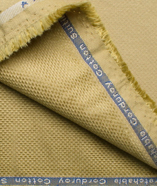 Arvind Tresca Men's Cotton Corduroy 1.50 Meter Unstitched Stretchable Corduroy Trouser Fabric (Macaroon Beige)