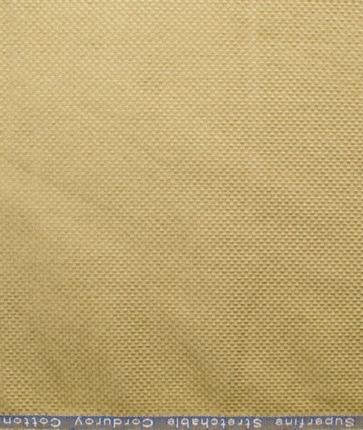 Arvind Tresca Men's Cotton Corduroy 1.50 Meter Unstitched Stretchable Corduroy Trouser Fabric (Macaroon Beige)