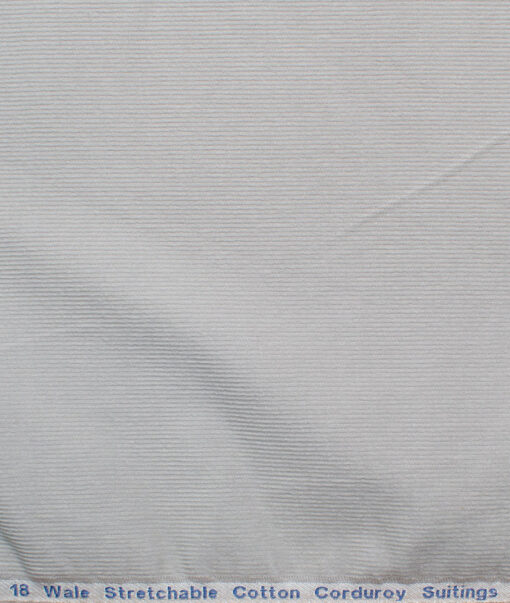 Arvind Tresca Men's Cotton Corduroy 1.50 Meter Unstitched Stretchable Corduroy Trouser Fabric (Light Grey)