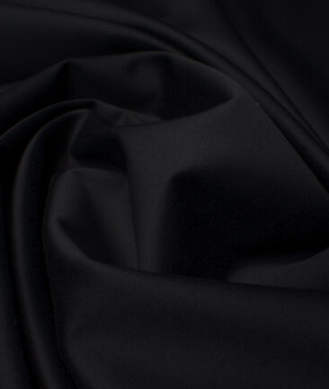 Arvind Tresca Men's Cotton Solids 1.50 Meter Unstitched Stretchable Cotton Trouser Fabric (Black)