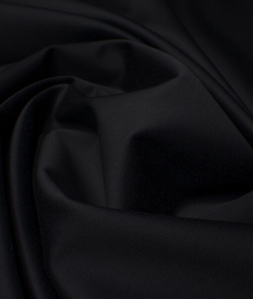 Arvind Tresca Men's Cotton Solids 1.50 Meter Unstitched Stretchable Cotton Trouser Fabric (Black)