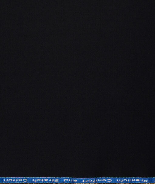 Arvind Tresca Men's Cotton Solids 1.50 Meter Unstitched Stretchable Cotton Trouser Fabric (Black)