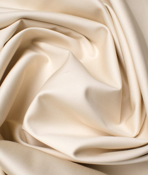 Arvind Tresca Men's Cotton Solids 1.50 Meter Unstitched Stretchable Cotton Trouser Fabric (Cream)