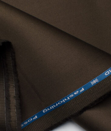 Arvind Tresca Men's Cotton Solids 1.50 Meter Unstitched Stretchable Cotton Trouser Fabric (Dark Brown)