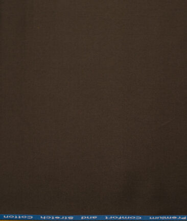 Arvind Tresca Men's Cotton Solids 1.50 Meter Unstitched Stretchable Cotton Trouser Fabric (Dark Brown)