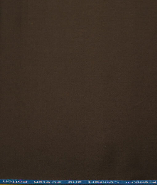 Arvind Tresca Men's Cotton Solids 1.50 Meter Unstitched Stretchable Cotton Trouser Fabric (Dark Brown)