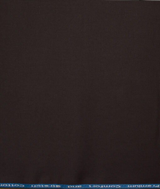 Arvind Tresca Men's Cotton Solids 1.50 Meter Unstitched Stretchable Cotton Trouser Fabric (Dark Chocolate Brown)