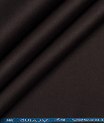 Arvind Tresca Men's Cotton Solids 1.50 Meter Unstitched Stretchable Cotton Trouser Fabric (Dark Chocolate Brown)