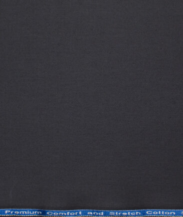 Arvind Tresca Men's Cotton Solids 1.50 Meter Unstitched Stretchable Cotton Trouser Fabric (Dark Grey)