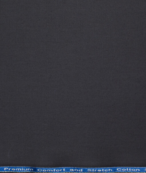 Arvind Tresca Men's Cotton Solids 1.50 Meter Unstitched Stretchable Cotton Trouser Fabric (Dark Grey)