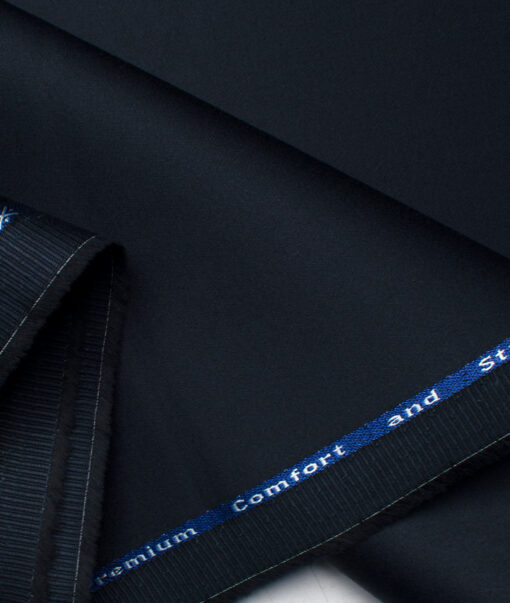 Arvind Tresca Men's Cotton Solids 1.50 Meter Unstitched Stretchable Cotton Trouser Fabric (Dark Navy Blue)