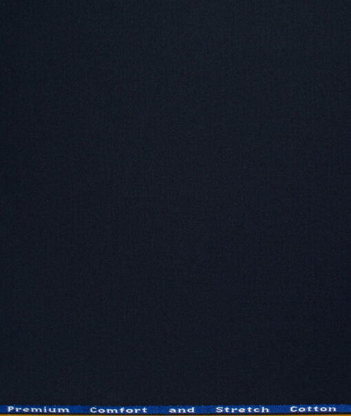 Arvind Tresca Men's Cotton Solids 1.50 Meter Unstitched Stretchable Cotton Trouser Fabric (Dark Navy Blue)