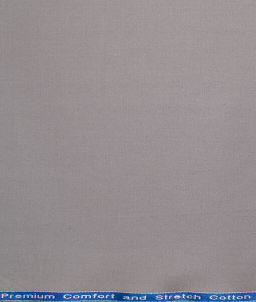 Arvind Tresca Men's Cotton Solids 1.50 Meter Unstitched Stretchable Cotton Trouser Fabric (Fossil Grey)