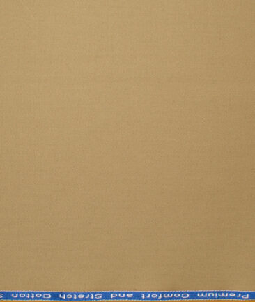 Arvind Tresca Men's Cotton Solids 1.50 Meter Unstitched Stretchable Cotton Trouser Fabric (Granola Beige)