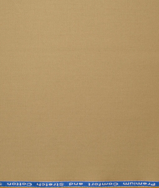 Arvind Tresca Men's Cotton Solids 1.50 Meter Unstitched Stretchable Cotton Trouser Fabric (Granola Beige)