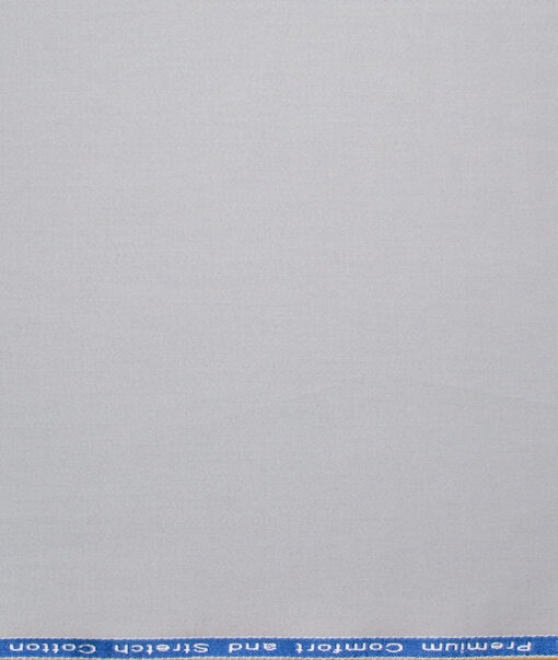 Arvind Tresca Men's Cotton Solids 1.50 Meter Unstitched Stretchable Cotton Trouser Fabric (Light Grey)
