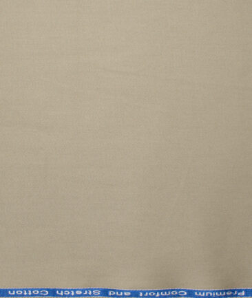 Arvind Tresca Men's Cotton Solids 1.50 Meter Unstitched Stretchable Cotton Trouser Fabric (Oat Beige)