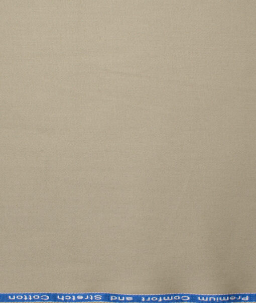 Arvind Tresca Men's Cotton Solids 1.50 Meter Unstitched Stretchable Cotton Trouser Fabric (Oat Beige)