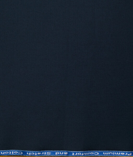 Arvind Tresca Men's Cotton Solids 1.50 Meter Unstitched Stretchable Cotton Trouser Fabric (Peacock Blue)