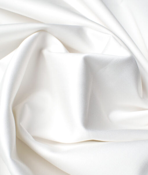 Arvind Tresca Men's Cotton Solids 1.50 Meter Unstitched Stretchable Cotton Trouser Fabric (White)