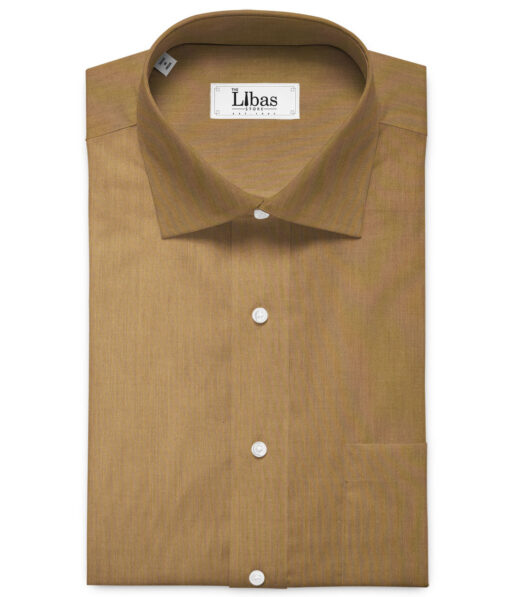 Burgoyne Men's Giza Cotton Self Design 2.25 Meter Unstitched Shirting Fabric (Dijon Yellow)