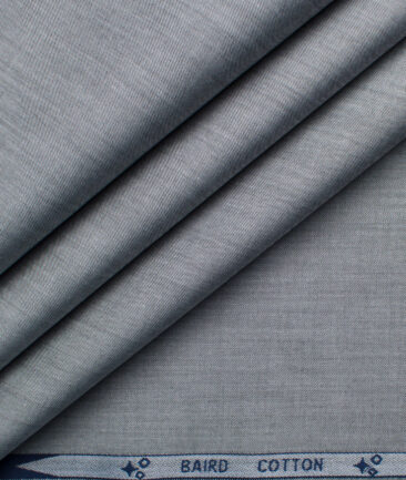 Burgoyne Men's Giza Cotton Self Design 2.25 Meter Unstitched Shirting Fabric (Grey)