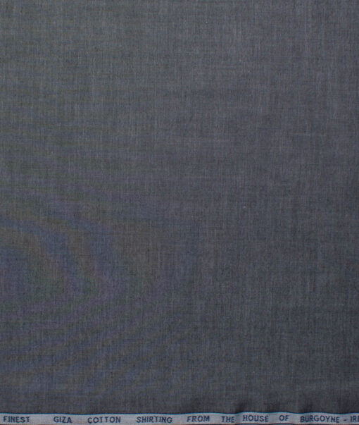 Burgoyne Men's Giza Cotton Self Design 2.25 Meter Unstitched Shirting Fabric (Nobel Grey)