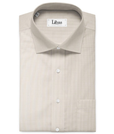 Burgoyne Men's Giza Cotton Solids 2.25 Meter Unstitched Shirting Fabric (Beige)