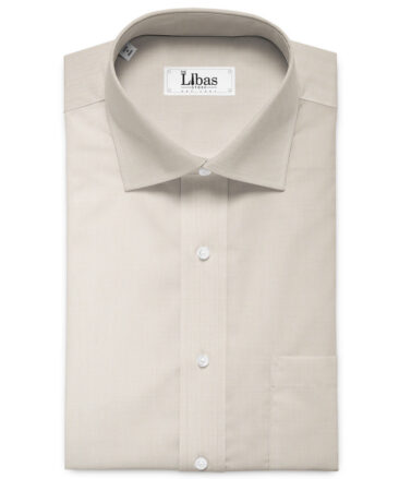 Burgoyne Men's Giza Cotton Solids 2.25 Meter Unstitched Shirting Fabric (Beige)
