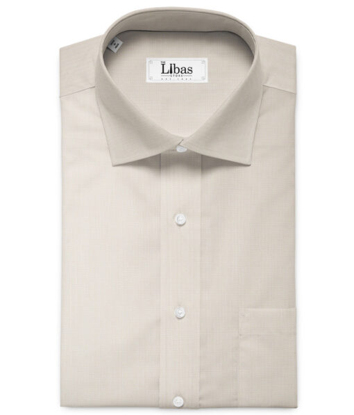 Burgoyne Men's Giza Cotton Solids 2.25 Meter Unstitched Shirting Fabric (Beige)