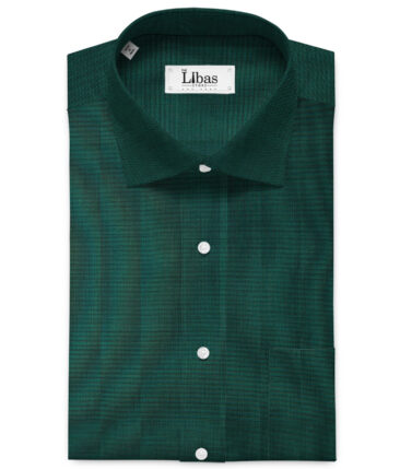 Burgoyne Men's Giza Cotton Solids 2.25 Meter Unstitched Shirting Fabric (Dark Basil Green)