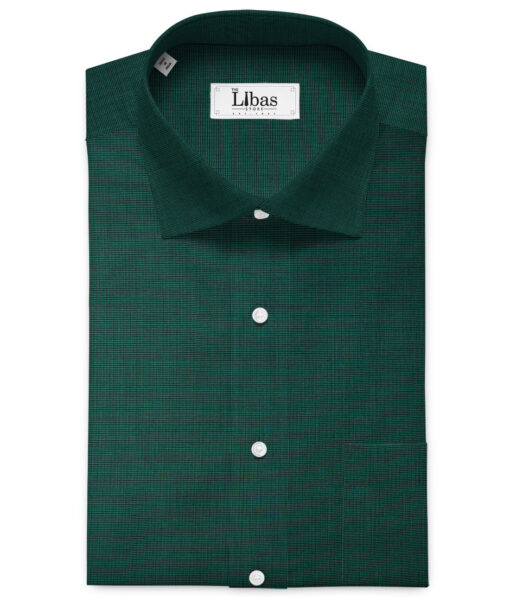 Burgoyne Men's Giza Cotton Solids 2.25 Meter Unstitched Shirting Fabric (Dark Basil Green)